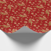 Chinees nieuwjaar van de tijger 2022 - Rood en gou Cadeaupapier (Hoek)