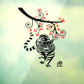 Chinees nieuwjaar van de tijger en de rode bloesem raamsticker (Vel 3)