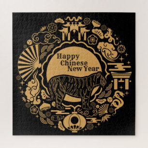 Chinees nieuwjaar van de tijger legpuzzel