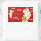 Chinees nieuwjaar van de tijger rechthoekige sticker (Tas)