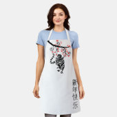 Chinees Nieuwjaar van de Tijgerboom bloesems Schort (Gedragen)