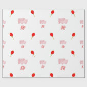 Chinees nieuwjaar van de varkens cadeaupapier (Vlak)