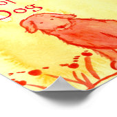 Chinees nieuwjaar van de Waterverf van de hond Poster (Hoek)