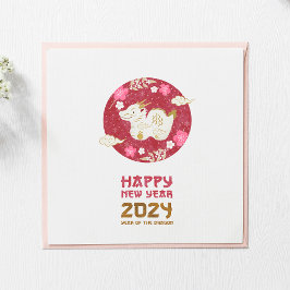 Chinees Nieuwjaar van Dragon Japanse stijl Feestdagenkaart