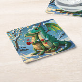 Chinees Nieuwjaar van het Drakenpaar Kartonnen Onderzetters (Schuin)