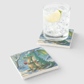 Chinees Nieuwjaar van het Drakenpaar Stenen Onderzetter (Zijkant)