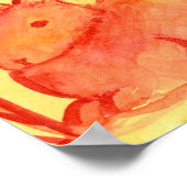 Chinees nieuwjaar van het konijnenrood poster (Hoek)