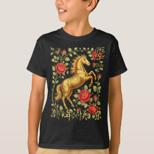 Chinees Nieuwjaar van het Paard 2026 Bloemrijke Di T-shirt