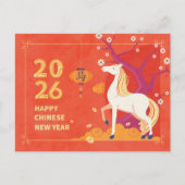 Chinees Nieuwjaar van het Paard 2026 Briefkaart (Voorkant)