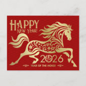 Chinees Nieuwjaar van het Paard 2026 Briefkaart (Voorkant)
