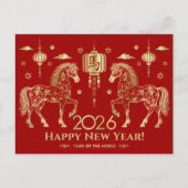 Chinees Nieuwjaar van het Paard 2026 Briefkaart (Voorkant)