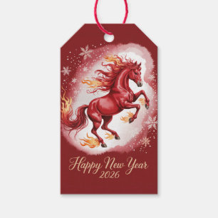 Chinees Nieuwjaar van het Paard 2026 Cadeaulabel