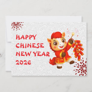 Chinees Nieuwjaar van het Paard 2026 Feestdagenkaart