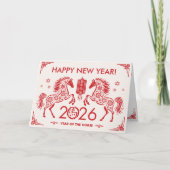 Chinees Nieuwjaar van het Paard 2026 Kaart (Voorkant)