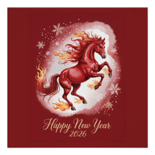 Chinees Nieuwjaar van het Paard 2026 Perfect Poster