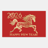 Chinees Nieuwjaar van het Paard 2026 Rechthoekige Sticker (Voorkant)