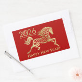 Chinees Nieuwjaar van het Paard 2026 Rechthoekige Sticker (Envelop)
