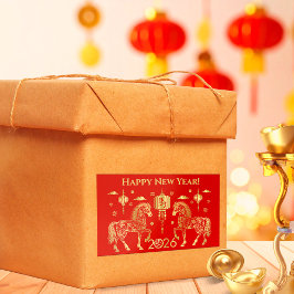 Chinees Nieuwjaar van het Paard 2026 Rechthoekige Sticker