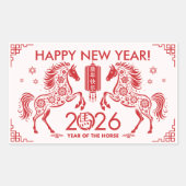 Chinees Nieuwjaar van het Paard 2026 Rechthoekige Sticker (Voorkant)