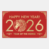 Chinees Nieuwjaar van het Paard 2026 Rechthoekige Sticker (Voorkant)