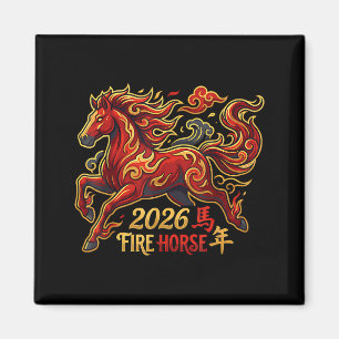 Chinees Nieuwjaar van het Paard 2026 Vuur Paard Ch Magneet