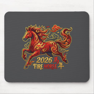 Chinees Nieuwjaar van het Paard 2026 Vuur Paard Ch Muismat