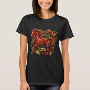 Chinees Nieuwjaar van het Paard 2026 Vuur Paard Ch T-shirt