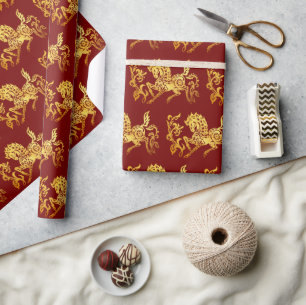Chinees Nieuwjaar van het Paard Kies Kleur WP2 Cadeaupapier