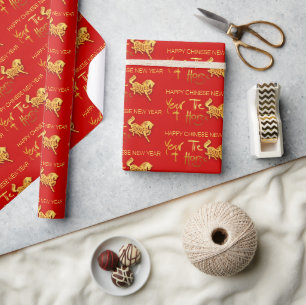 Chinees Nieuwjaar van het Paard Kies Kleur WP Cadeaupapier