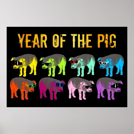 Chinees nieuwjaar van het Poster Pig Pop Gold L (Voorkant)