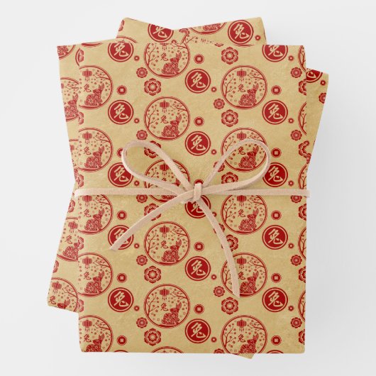 Chinees nieuwjaar van het Rabbit 2023 Wrapping Pap Inpakpapier Vel (In situ)