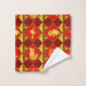 Chinees nieuwjaar van het rattenpatroon bad handdoek (Wasdoekje)