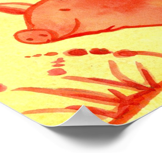 Chinees nieuwjaar van het rode varken in het varke poster (Hoek)