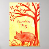 Chinees nieuwjaar van het rode varken in het varke poster (Voorkant)
