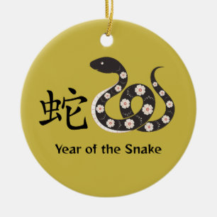 Chinees Nieuwjaar van het Snake Ceramic Ornament