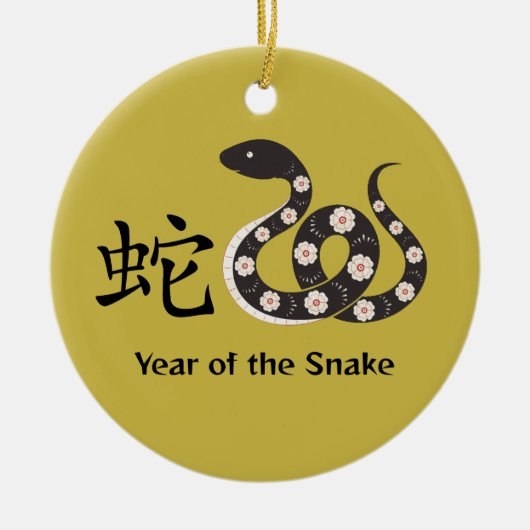 Chinees Nieuwjaar van het Snake Ceramic Ornament (Voorkant)