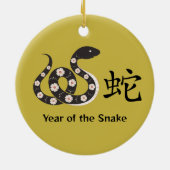 Chinees Nieuwjaar van het Snake Ceramic Ornament (Achterkant)