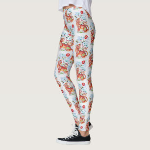 Chinees nieuwjaar van het tijgerpatroonpatroon leggings