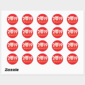 Chinees Nieuwjaar van het varken 2019 Ronde Sticker (Vel)