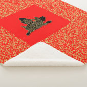 Chinees Nieuwjaar van het Varken Vliegend Silhouet Sherpa Deken (3/4)