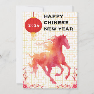 Chinees Nieuwjaar van het Vuurpaard 2026 Feestdagenkaart