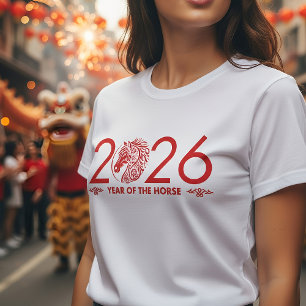 Chinees Nieuwjaar van het Vuurpaard 2026 T-shirt