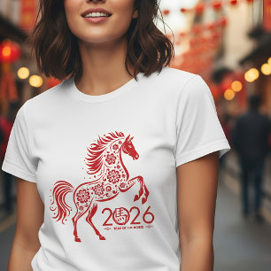 Chinees Nieuwjaar van het Vuurpaard 2026 T-shirt