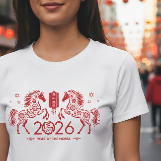 Chinees Nieuwjaar van het Vuurpaard 2026 T-shirt