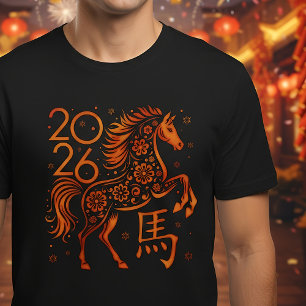 Chinees Nieuwjaar van het Vuurpaard 2026 T-shirt