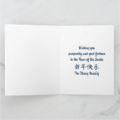 Chinees Nieuwjaar van Snake Red Gold Ornament Kaart (Binnen)