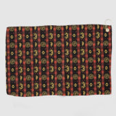 Chinees Nieuwjaar van Tiger Red Check Pattern Golfhanddoek (Horizontaal)