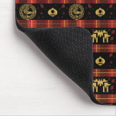Chinees Nieuwjaar van Tiger Red Check Pattern Muismat (Hoek)