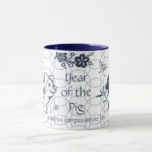 Chinees nieuwjaar van Varkensblauw Zodiac Artistic Mok (Midden)