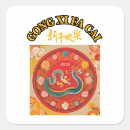 Chinees nieuwjaar vierkante sticker